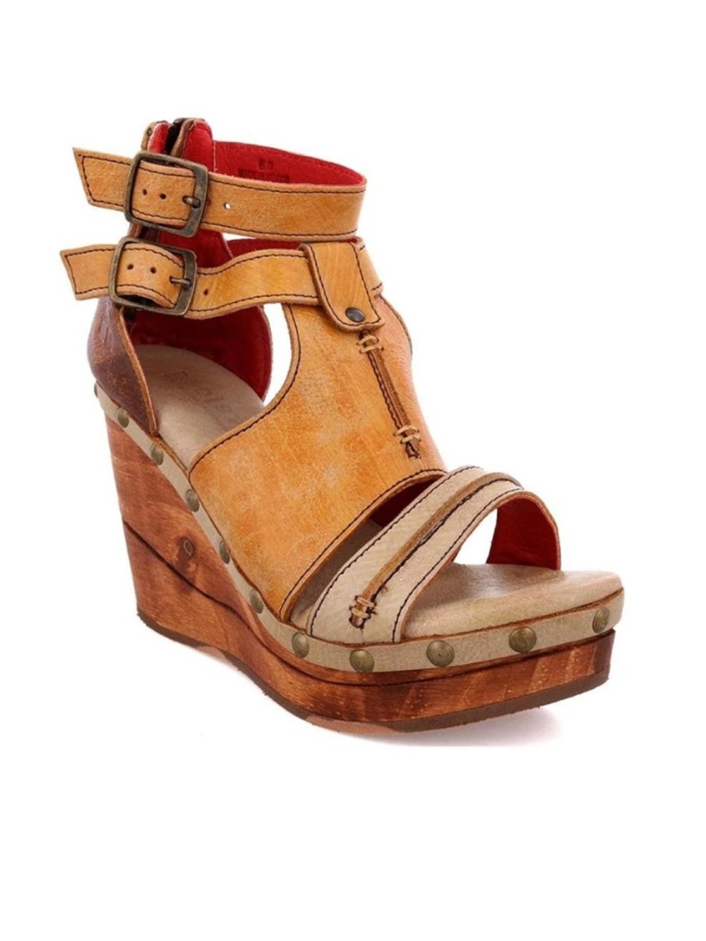 Bed Stu Princess Wedges Sandals Cafe Latte Lux NEW - Picture 4 of 8